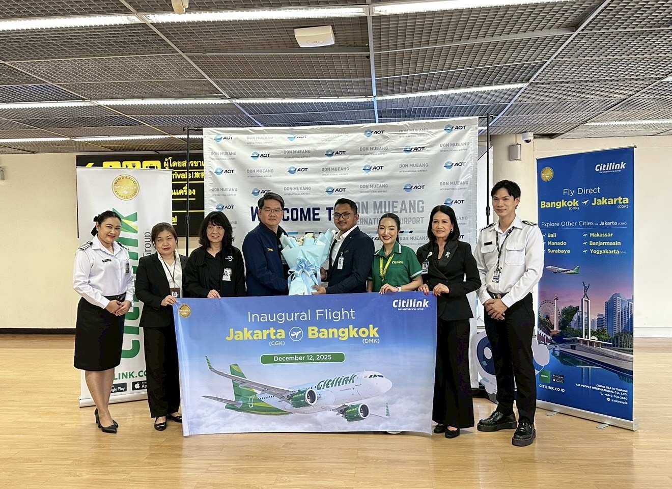 ททท. ต้อนรับเที่ยวบินปฐมฤกษ์สายการบิน Citilink จากอินโดนีเซีย เปิดเส้นทางบินจาการ์ตา-กรุงเทพฯ ช่วยผลักดันนักท่องเที่ยวอินโดนีเซียสู่ 1 ล้านคนในปี 2569