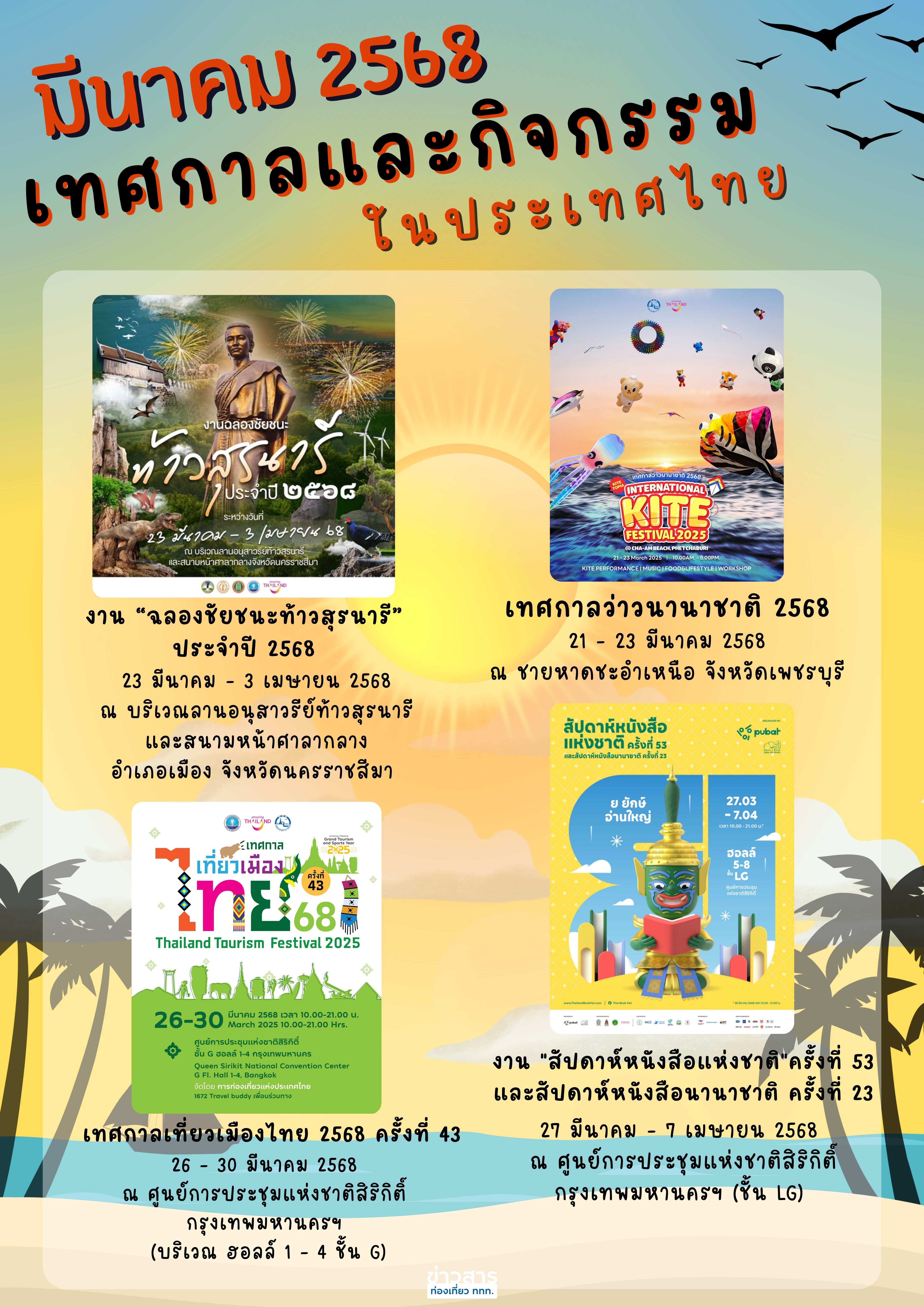 ปฏิทินกิจกรรมท่องเที่ยวไทยเดือนมีนาคม 2568